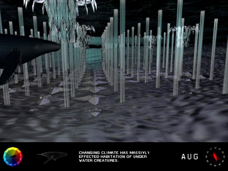 Whale view towards simulated cell under ocean. Animation screenshot-05
