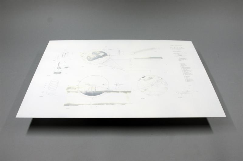 Anodized aluminium panels were engraved for eternal preservation of the drawing.