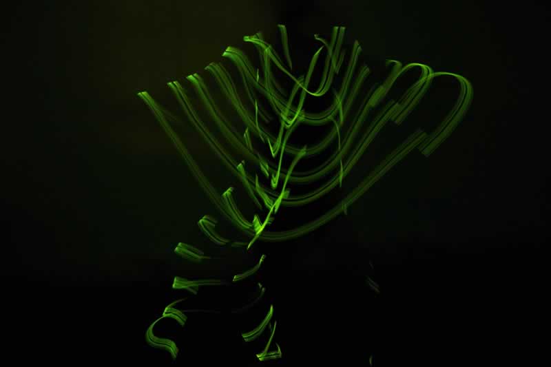 Experimenting with long exposure and fishing lights to create a garment that lives within movement